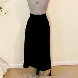 Vintage 90s Giorgio Sant'Angelo Black Skirt Genuine Suede Leather Size 10